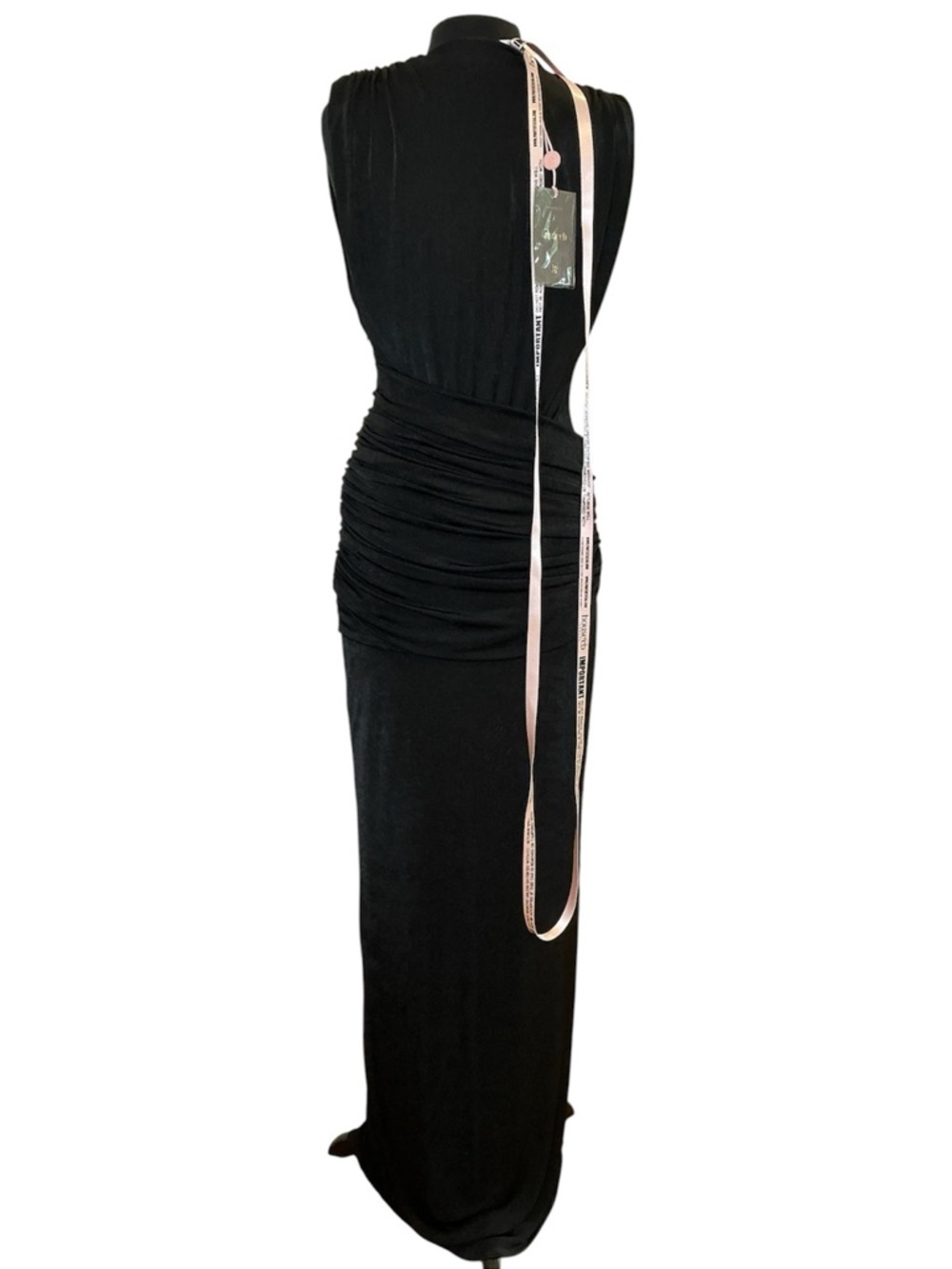 House of CB Black Plunging Ruched Maxi Dress - Picture 8 of 13